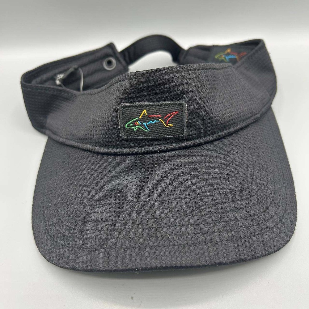 Greg Norman Golf Visor Hat Men Black Embroidered Strap Back Cap New